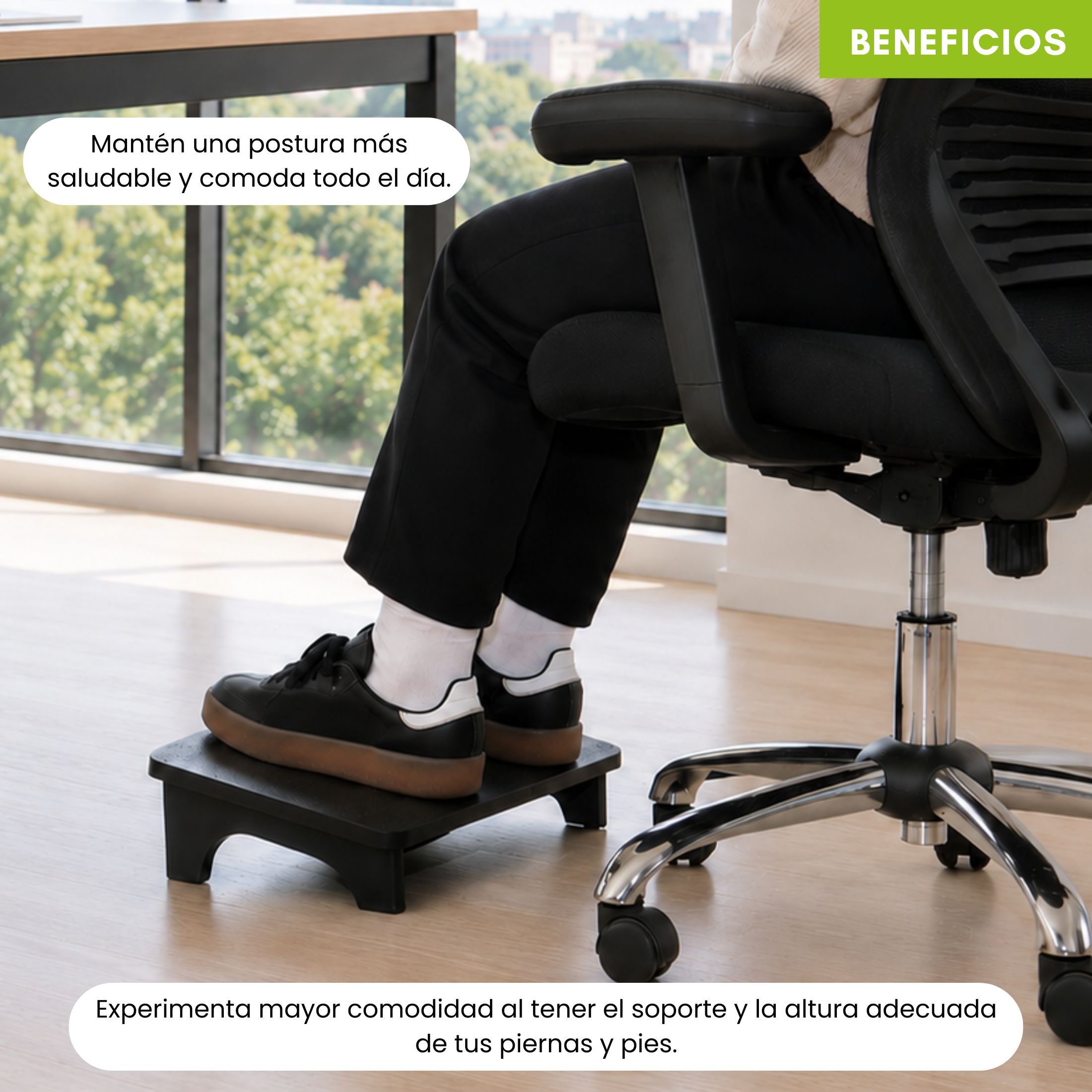 Reposapiés ergonómico para oficina / Sencillo con altura fija