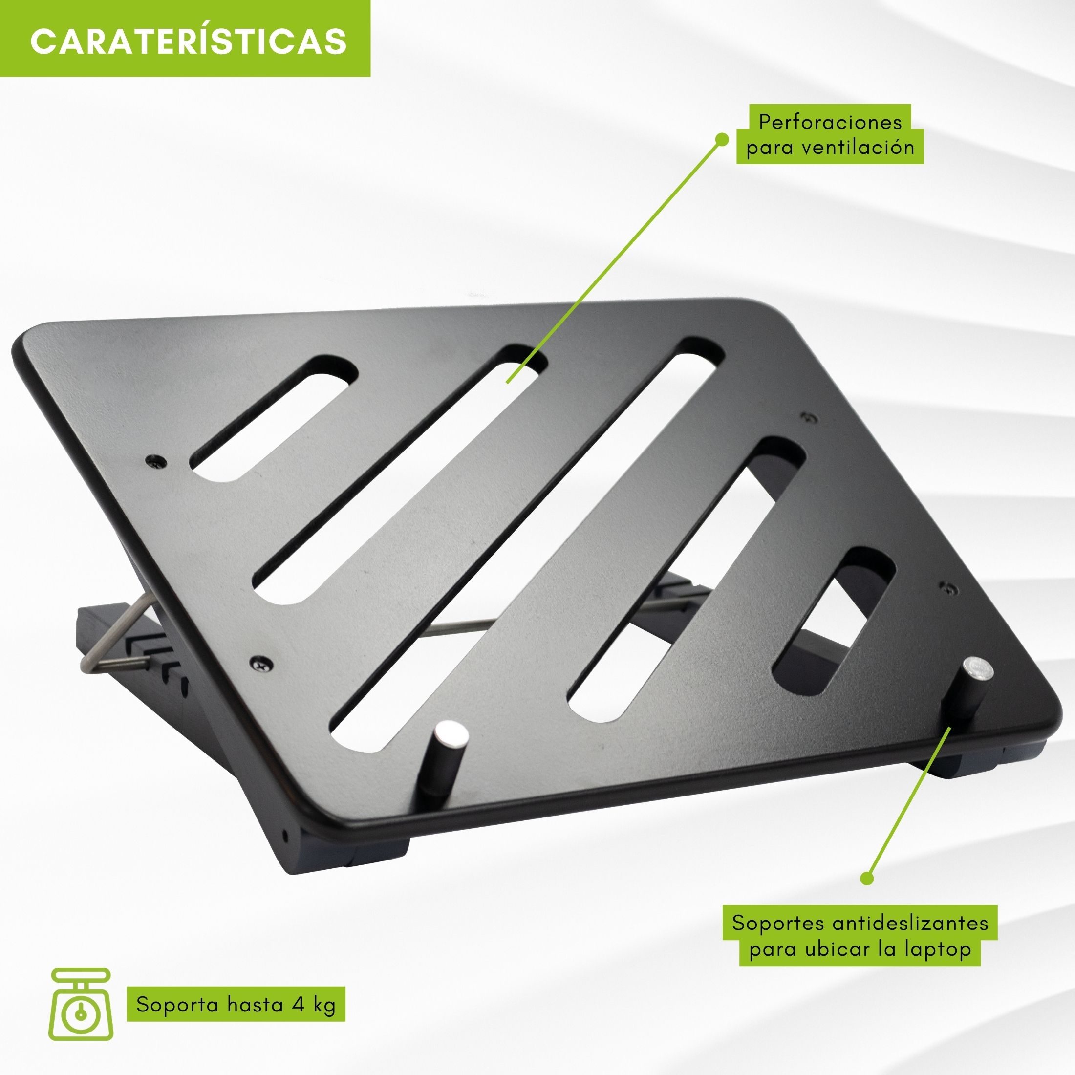Soporte ergonómico plegable sencillo para laptop / Ajustable a 5 alturas