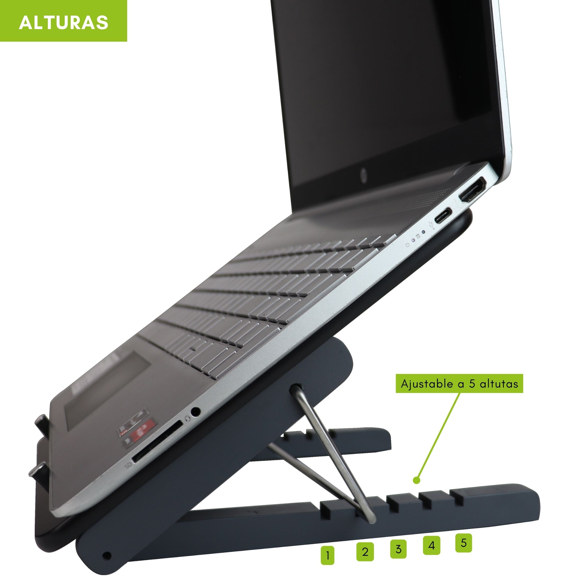 Soporte ergonómico plegable sencillo para laptop / Ajustable a 5 alturas