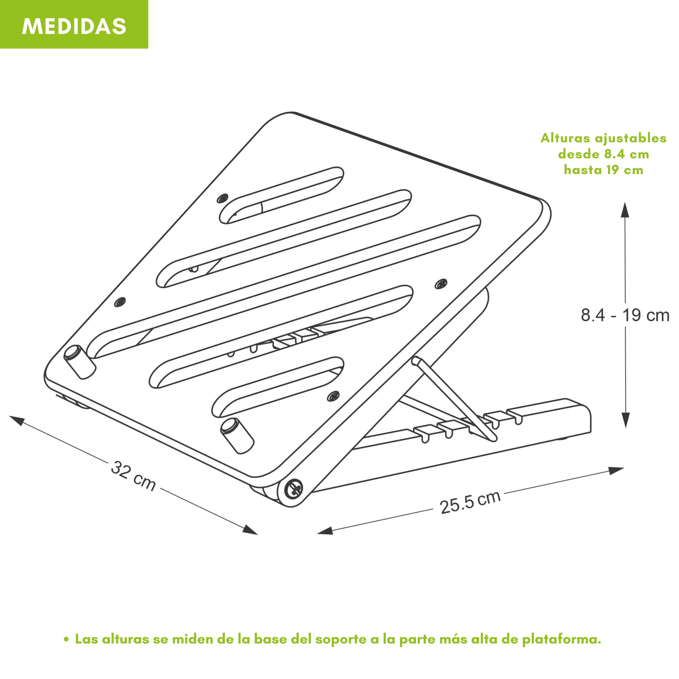 Soporte ergonómico plegable sencillo para laptop / Ajustable a 5 alturas
