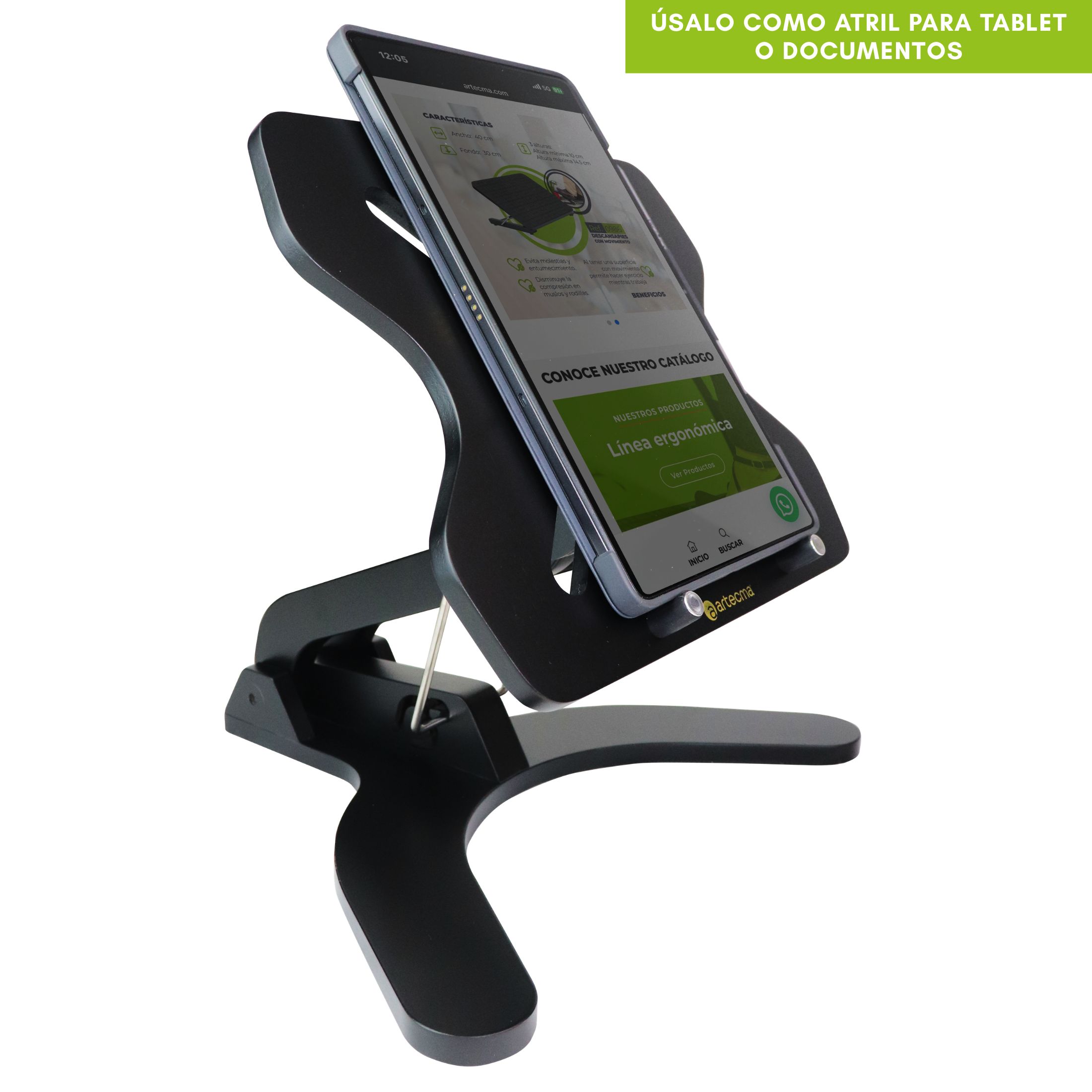 Soporte ergonómico multifuncional para laptop y tablet / Ajustable a 4 alturas