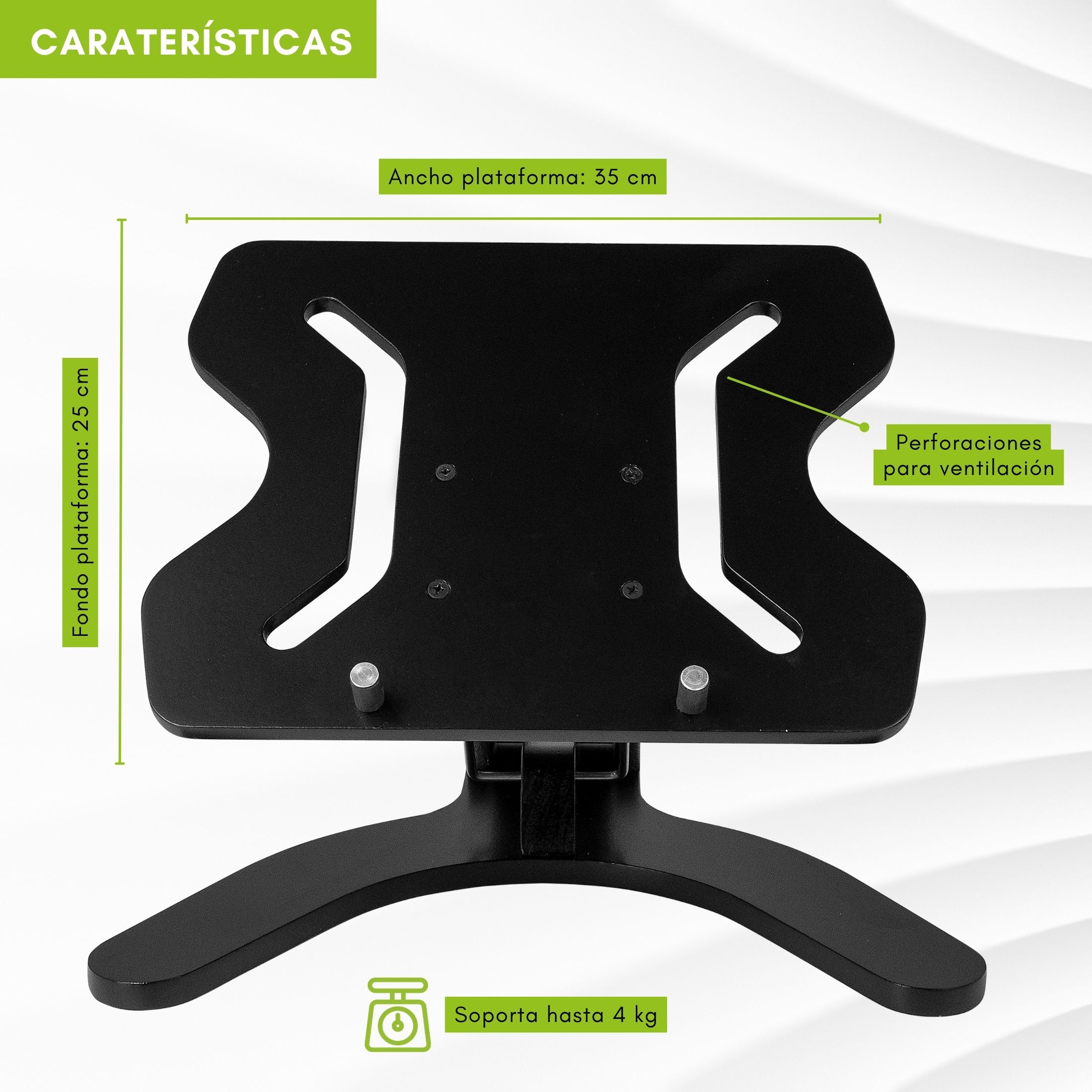 Soporte ergonómico multifuncional para laptop y tablet / Ajustable a 4 alturas
