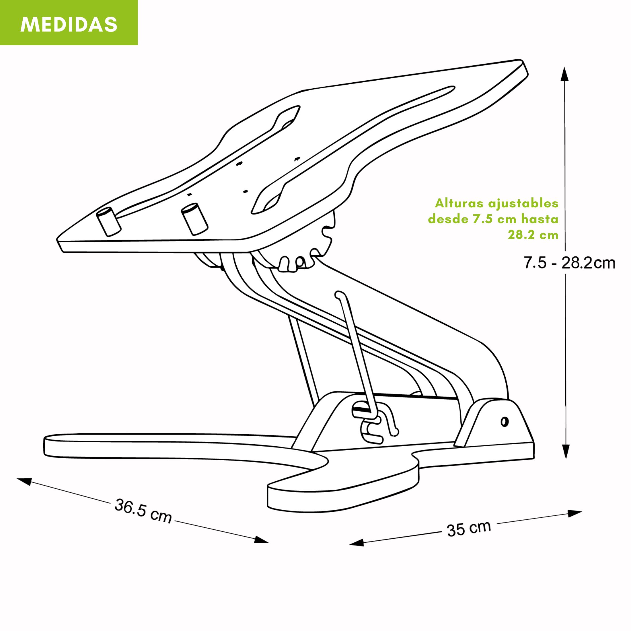 Soporte ergonómico multifuncional para laptop y tablet / Ajustable a 4 alturas